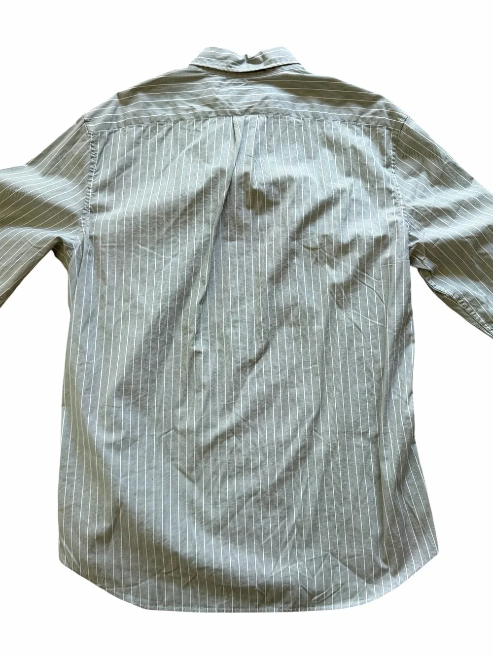 J. Crew Men’s Slim Fit Striped Button Down Shirt Large Green White Stretch NWT